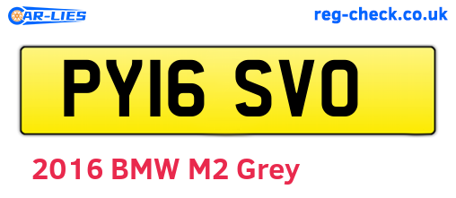 PY16SVO are the vehicle registration plates.