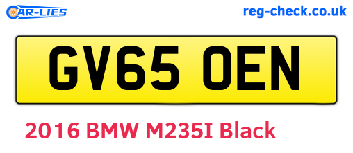 GV65OEN are the vehicle registration plates.