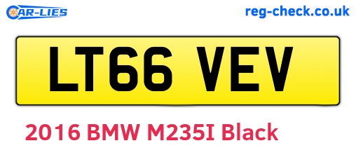 LT66VEV are the vehicle registration plates.