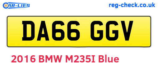 DA66GGV are the vehicle registration plates.
