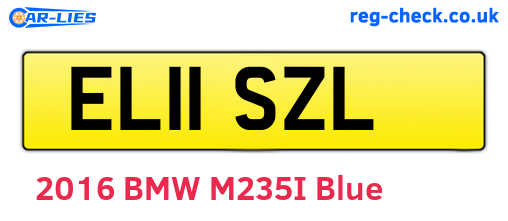 EL11SZL are the vehicle registration plates.