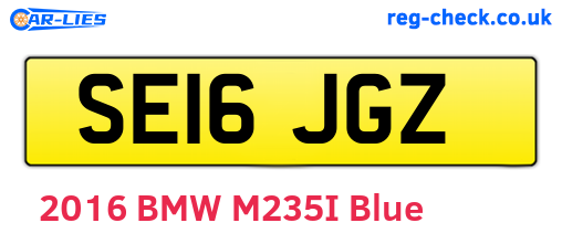 SE16JGZ are the vehicle registration plates.
