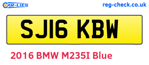 SJ16KBW are the vehicle registration plates.