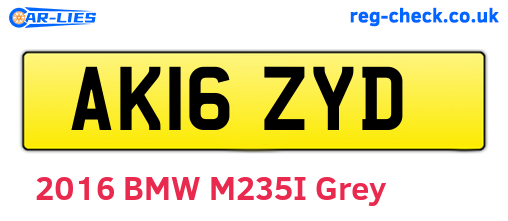 AK16ZYD are the vehicle registration plates.