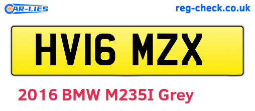 HV16MZX are the vehicle registration plates.