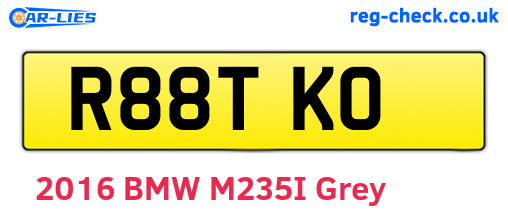 R88TKO are the vehicle registration plates.