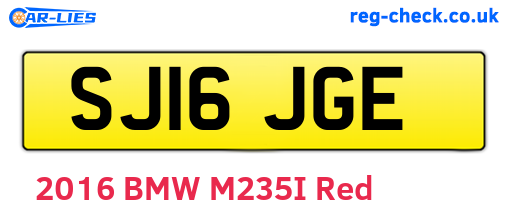 SJ16JGE are the vehicle registration plates.