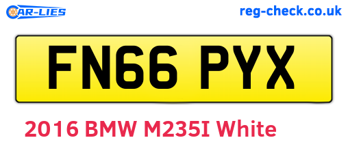 FN66PYX are the vehicle registration plates.