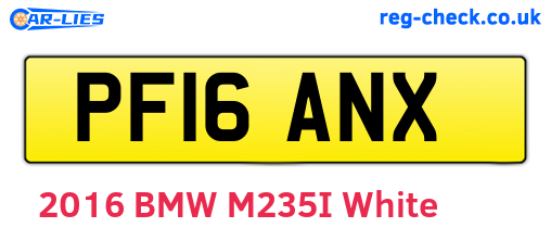 PF16ANX are the vehicle registration plates.