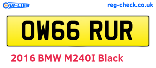 OW66RUR are the vehicle registration plates.