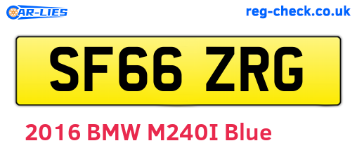 SF66ZRG are the vehicle registration plates.