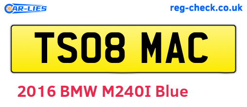 TS08MAC are the vehicle registration plates.