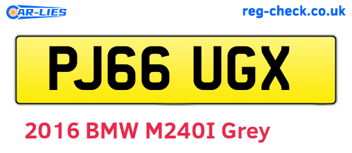 PJ66UGX are the vehicle registration plates.