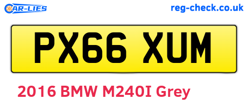 PX66XUM are the vehicle registration plates.