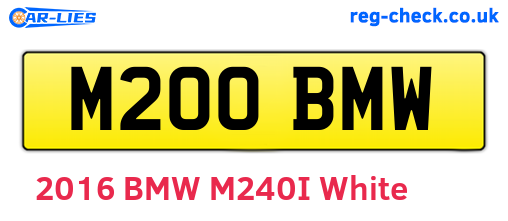 M200BMW are the vehicle registration plates.