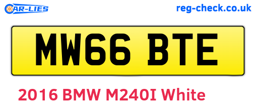 MW66BTE are the vehicle registration plates.