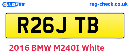 R26JTB are the vehicle registration plates.