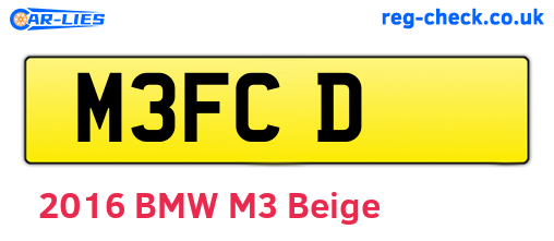 M3FCD are the vehicle registration plates.