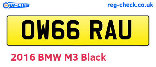 OW66RAU are the vehicle registration plates.
