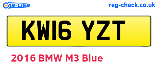 KW16YZT are the vehicle registration plates.