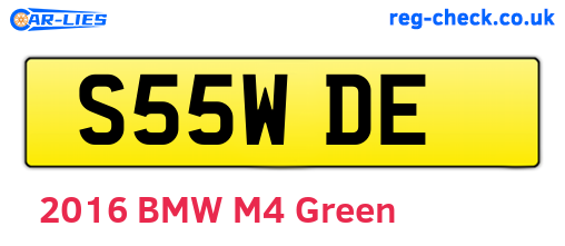 S55WDE are the vehicle registration plates.