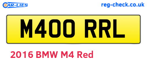 M400RRL are the vehicle registration plates.