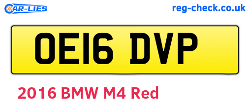 OE16DVP are the vehicle registration plates.