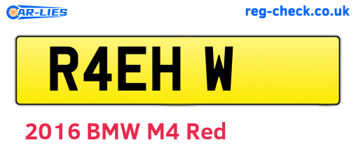 R4EHW are the vehicle registration plates.