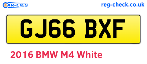GJ66BXF are the vehicle registration plates.
