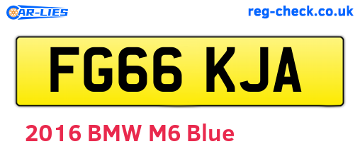 FG66KJA are the vehicle registration plates.