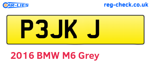 P3JKJ are the vehicle registration plates.