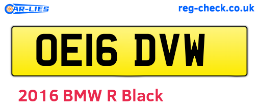 OE16DVW are the vehicle registration plates.