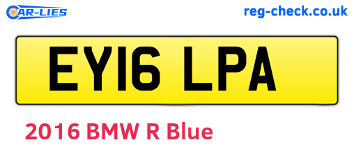 EY16LPA are the vehicle registration plates.