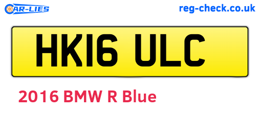 HK16ULC are the vehicle registration plates.