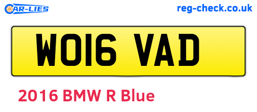 WO16VAD are the vehicle registration plates.