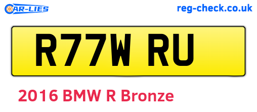 R77WRU are the vehicle registration plates.