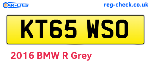 KT65WSO are the vehicle registration plates.