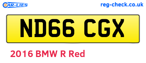 ND66CGX are the vehicle registration plates.