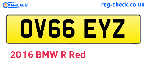 OV66EYZ are the vehicle registration plates.