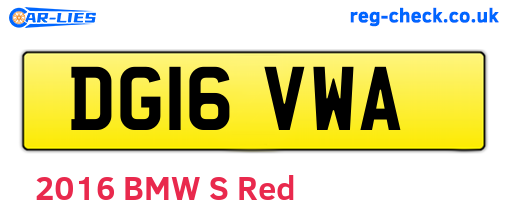 DG16VWA are the vehicle registration plates.