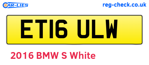 ET16ULW are the vehicle registration plates.