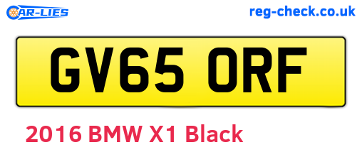 GV65ORF are the vehicle registration plates.