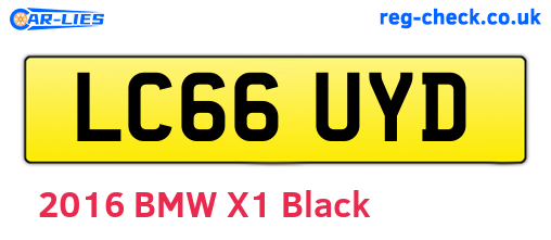 LC66UYD are the vehicle registration plates.