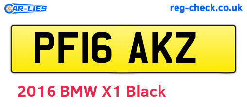 PF16AKZ are the vehicle registration plates.