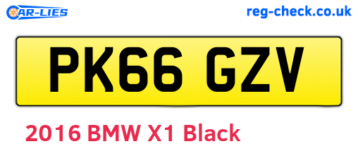 PK66GZV are the vehicle registration plates.