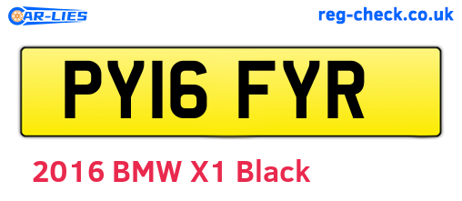 PY16FYR are the vehicle registration plates.