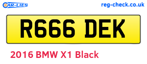 R666DEK are the vehicle registration plates.