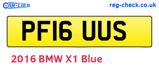 PF16UUS are the vehicle registration plates.