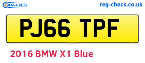 PJ66TPF are the vehicle registration plates.