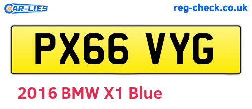 PX66VYG are the vehicle registration plates.